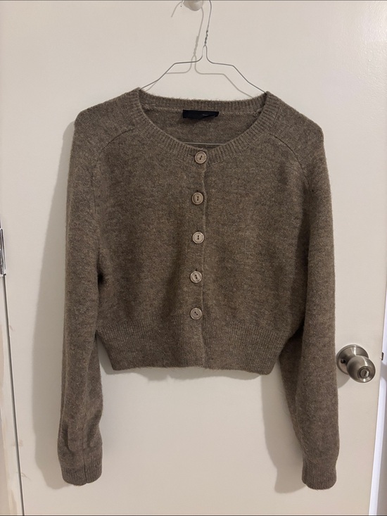 Zara Sweaters - Zara Crewneck Cardigan - Taupe Brown